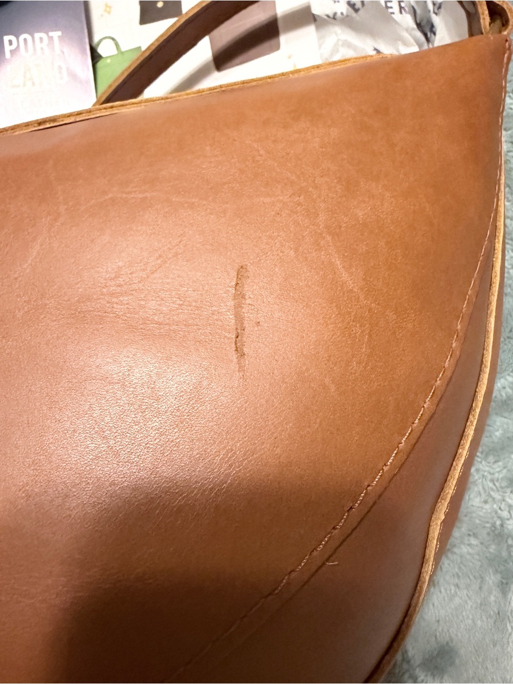 Portland Leather, Honey, Large Koala Crossbody Bag - Picture 6 of 10